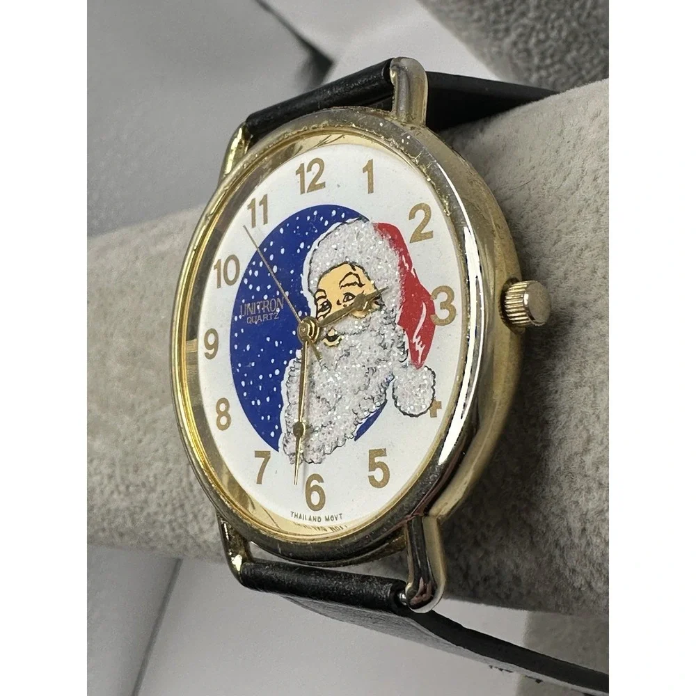 Unitron Santa Christmas Watch New Battery Vintage Mens Watch 41MM 7.75